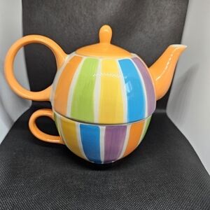 Vintage Canhome Global Colorful Ceramic Tea for One Set